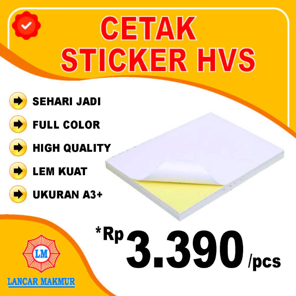 

Cetak Stiker HVS Custom | Harga Murah | Kiss Cut & No Cut | Stiker Ekonomis Custom | Full Color
