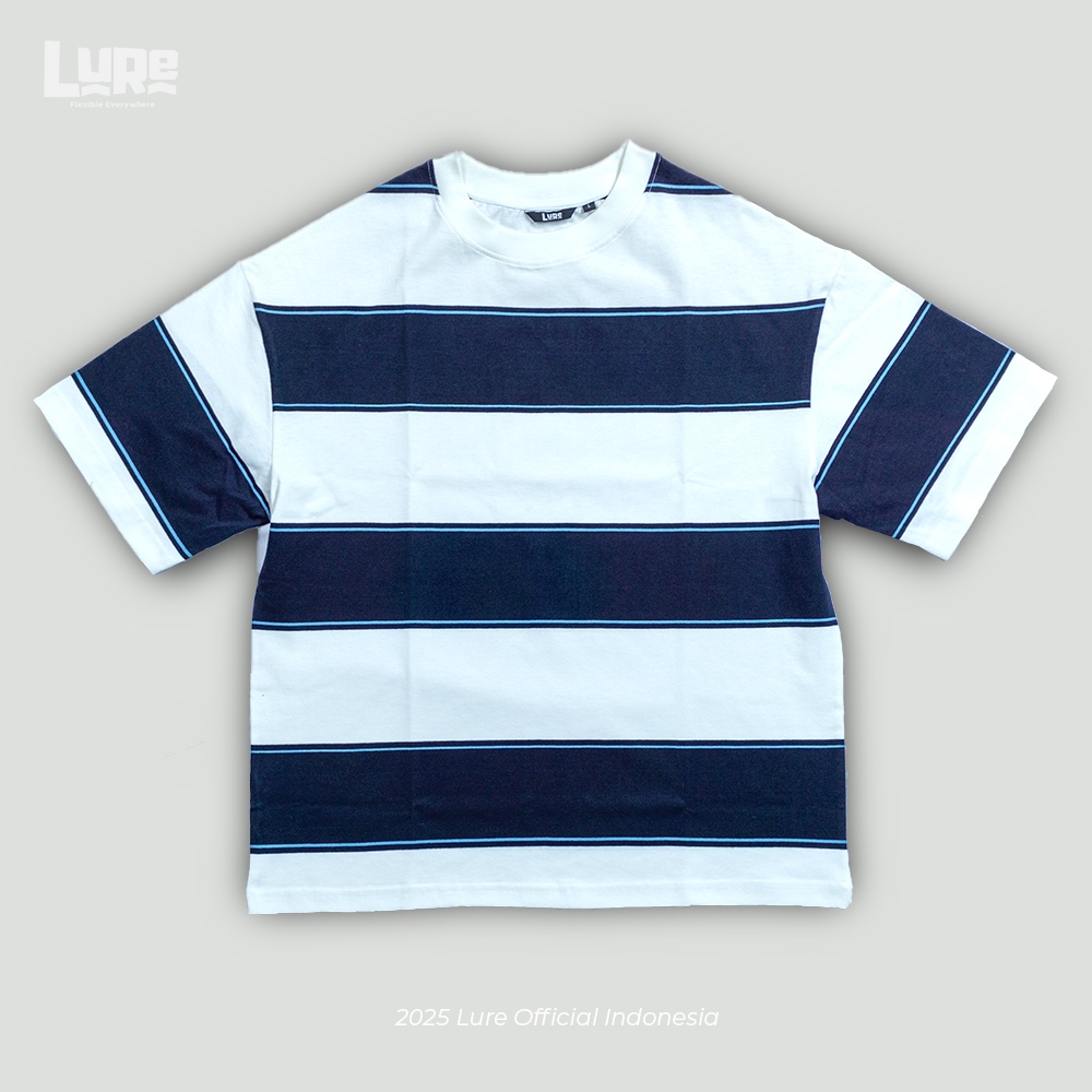 Lure Stripe Oversize T Shirt Navy White Stripe