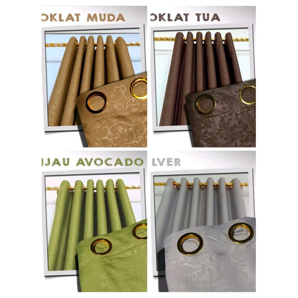 GORDEN SMOKRING 12 LUBANG UK 135×220 CM GORDEN EMBOS POLOS