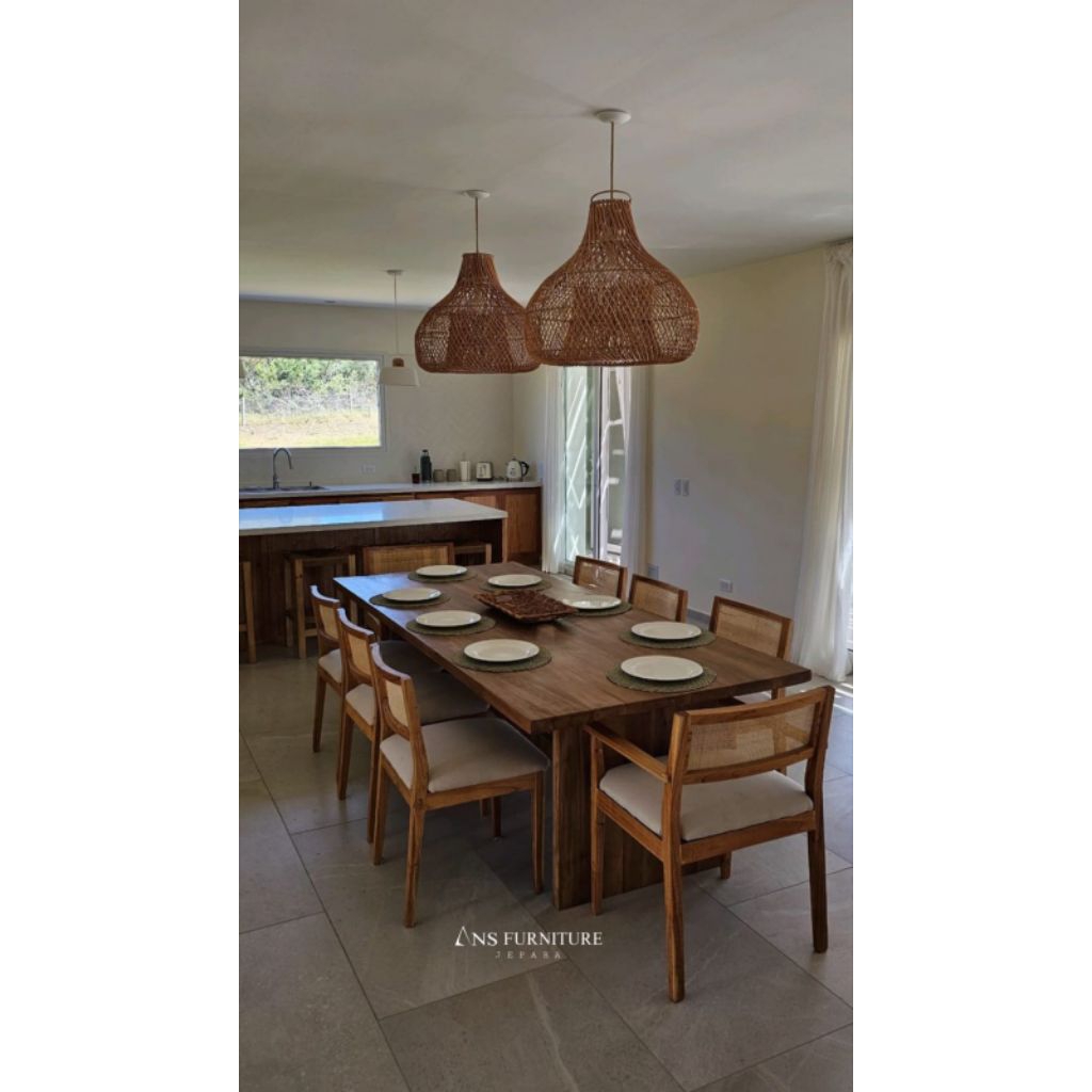 meja makan minimalis modern kursi 8