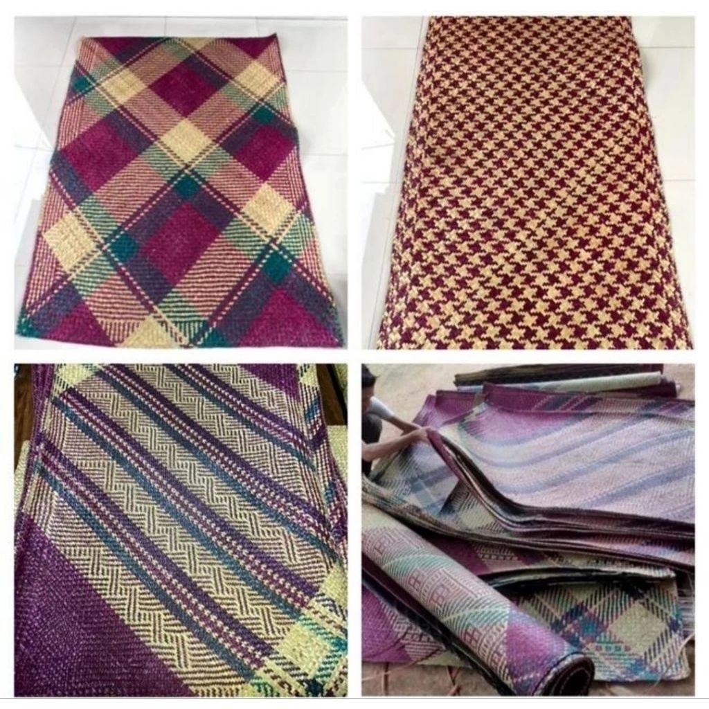 BELI 1 GRATIS 1 Tikar Purun MOTIF JUMBO/Rug Purun Motif BESAR/Karpet Anyaman Purun Kalimantan Motif 