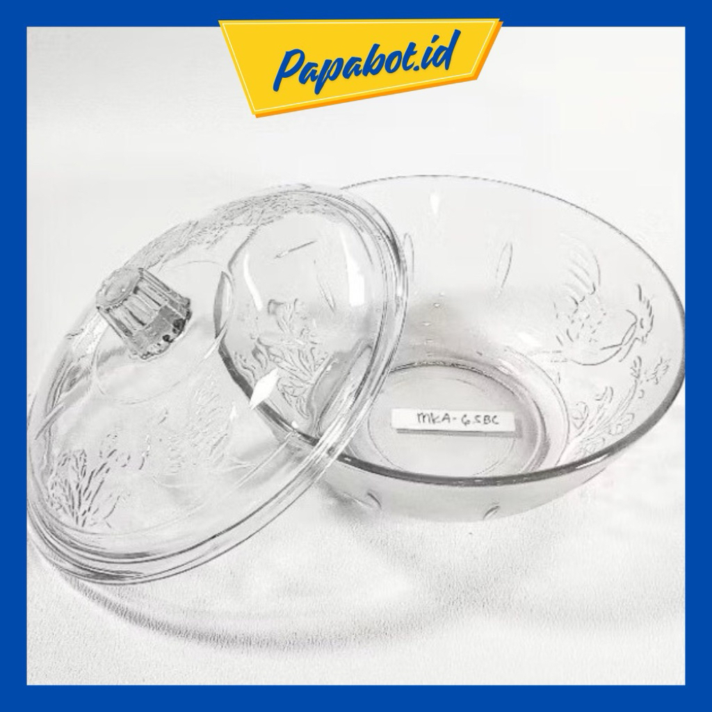 Mangkok Kaca Tutup Kaca Ayam Jago