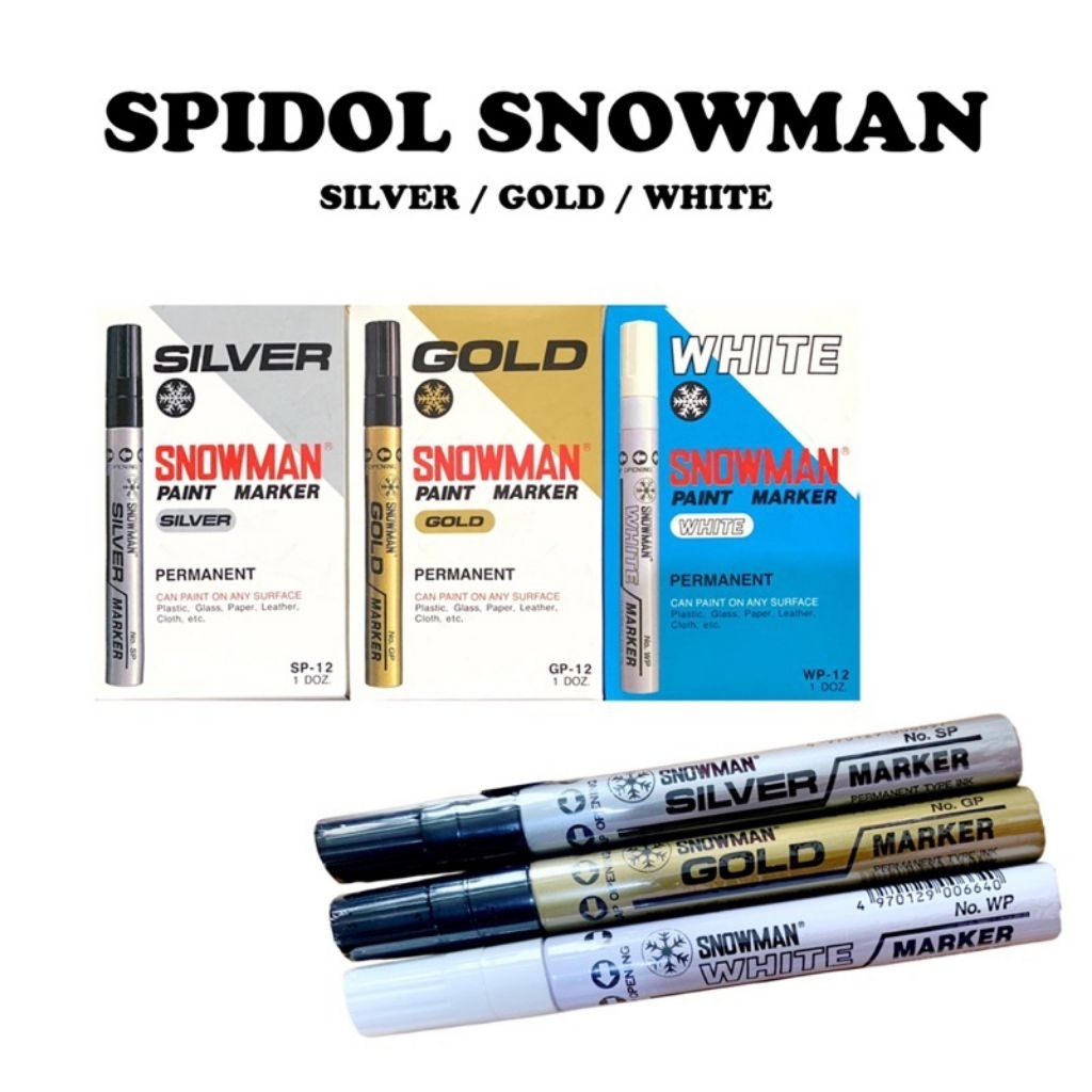

Spidol Silver Gold , Putih Snowman Paint Marker 1 Lusin