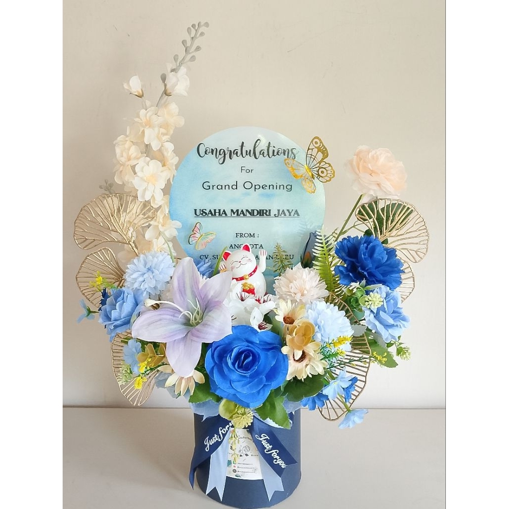 

BLOOM BOX AKRILIK ELEGAN MIX FLOWER ARTIFICIAL + LUCKY CAT