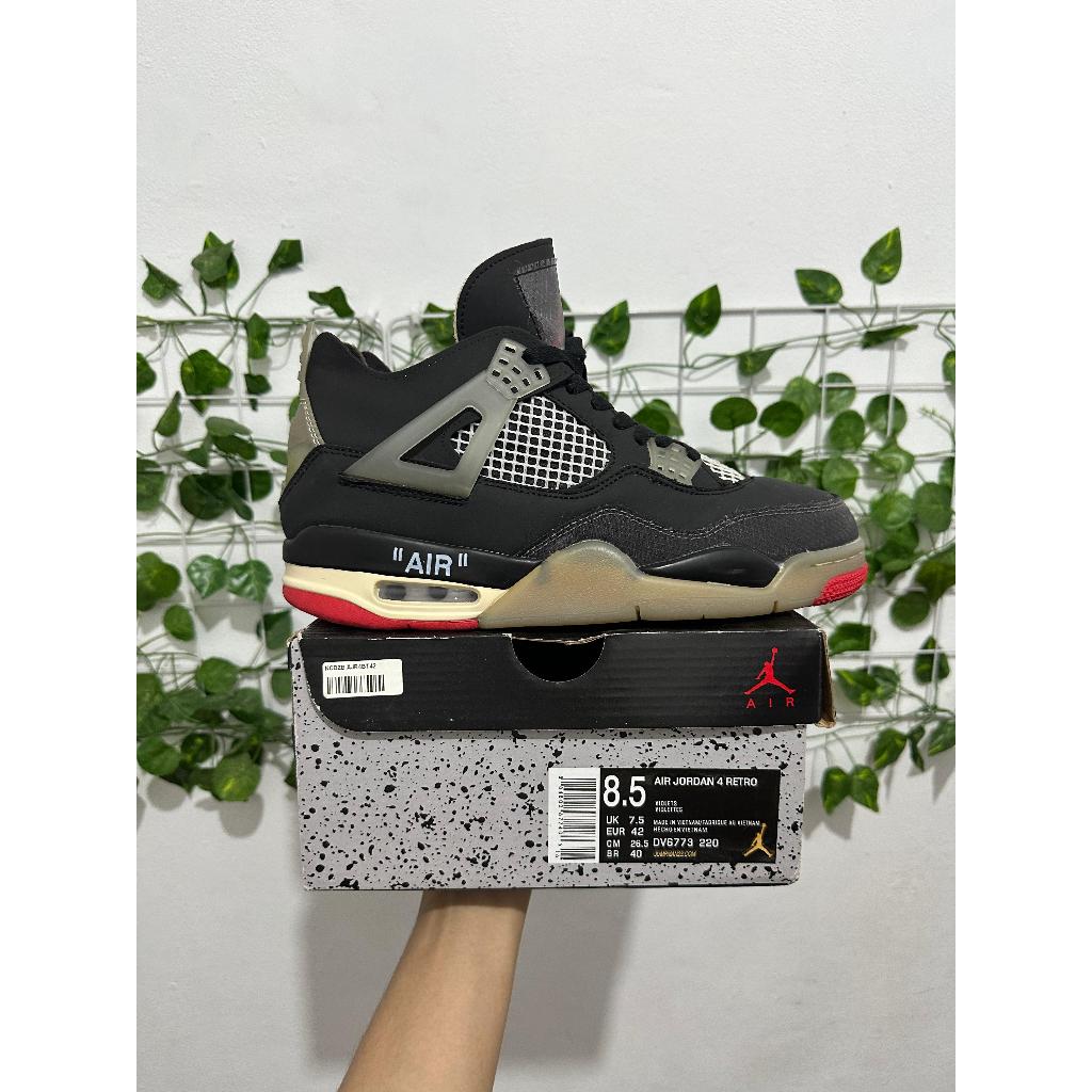Sepatu N1k3 Air Jordan 4 Bred x Off White