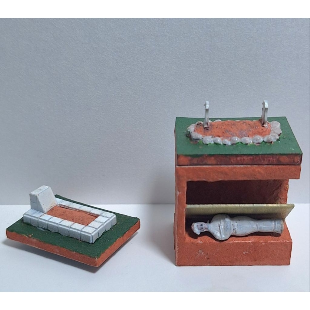Miniatur Figure skala 1:64 kuburan Diorama Diecast