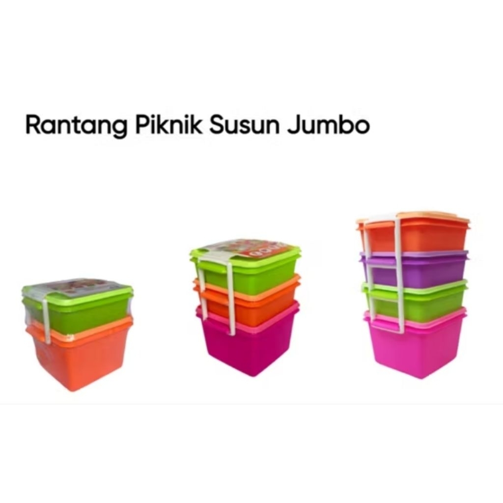 RANTANG PIKNIK SUSUN JUMBO PLASTIK TEBAL BEKAL MAKANAN