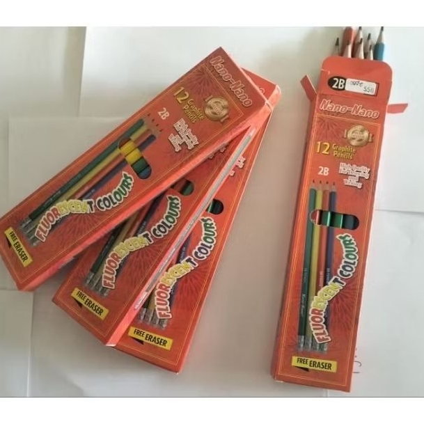 

Pensil 2B Nano Ujung Stip Penghapus Hexagonal Pencil