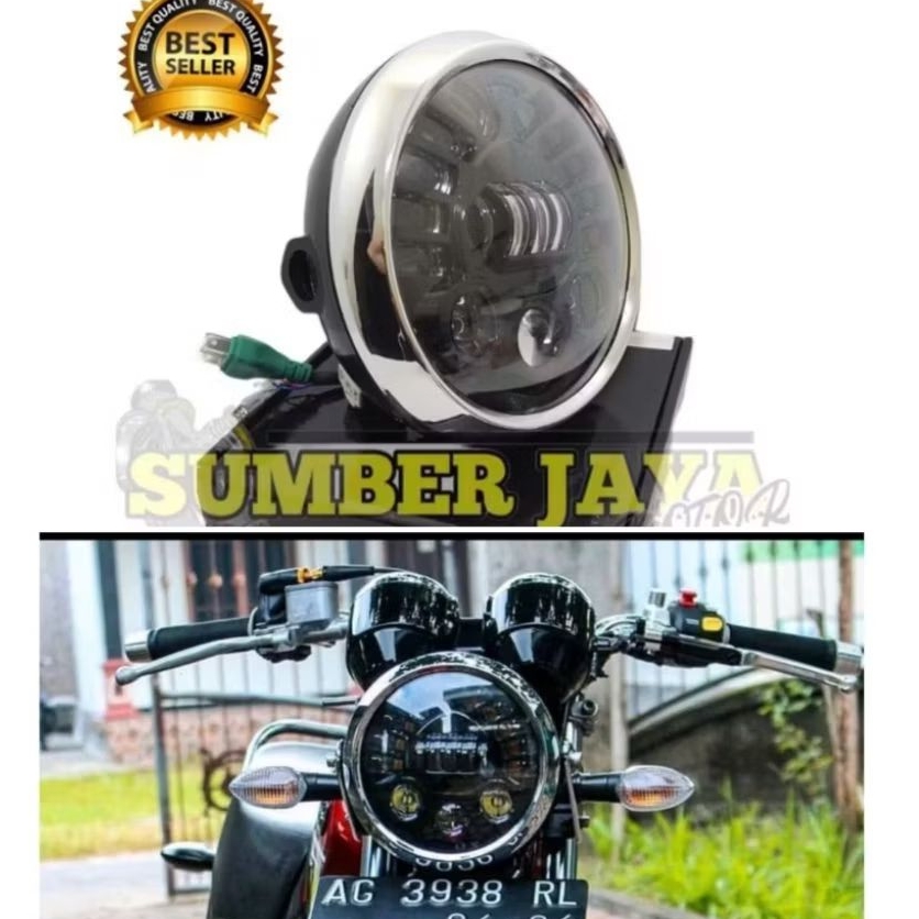 Reflektor Lampu depan Led Daymaker 7inch RX-King new Ninja Tiger scorpio W175 cb400 Lampu daymaker s