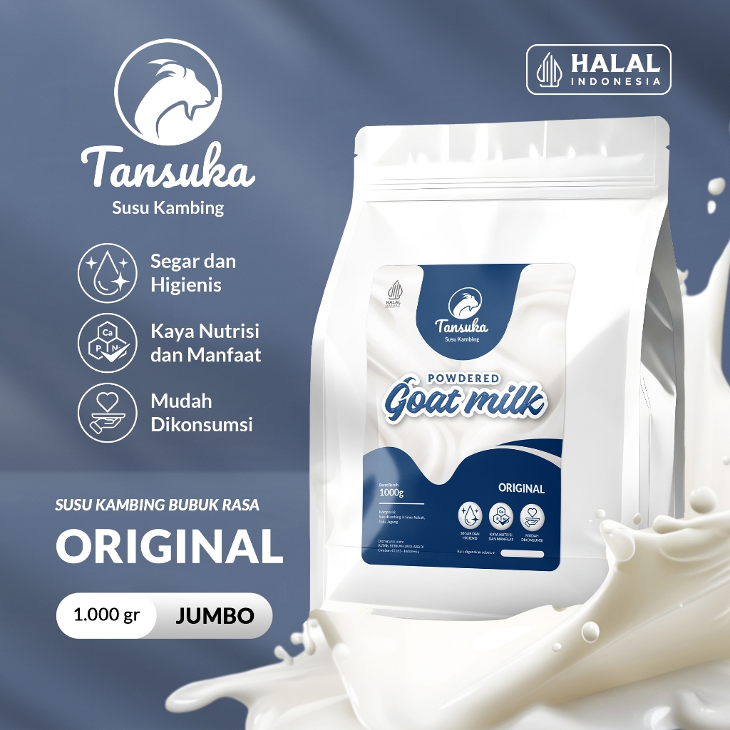 

Tansuka Susu Kambing Etawa Jumbo 1000g Rasa Original - Membantu Mengatasi Masalah Pernafasan & Mengendalikan Kadar Kolestrol