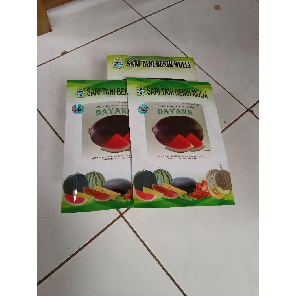 Benih Bibit Semangka Non biji Dayana F1, Tipe Oval Jumbo besar (Perawatan Mudah) isi 20 Gram 375 but