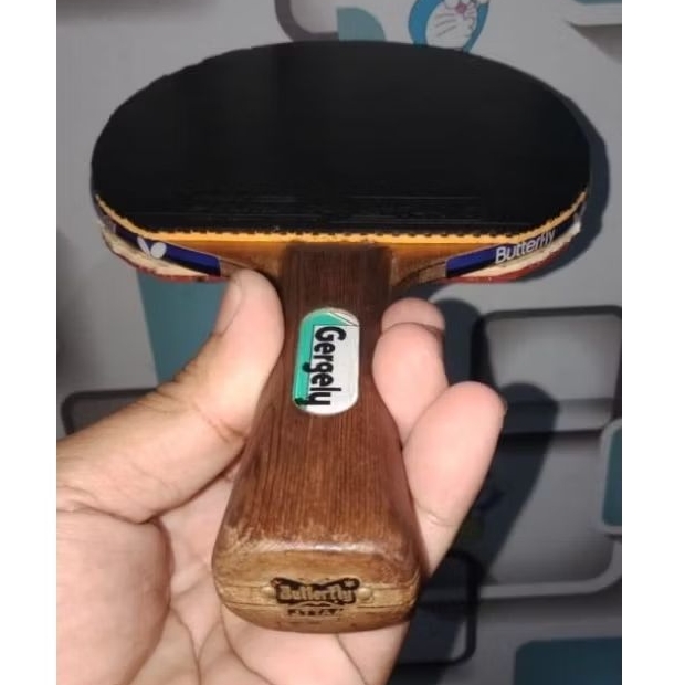 Spaket kayu butterfly gergely tamca 5000 japan kupu hitam/oldtag & Karet merah hitam tenis meja