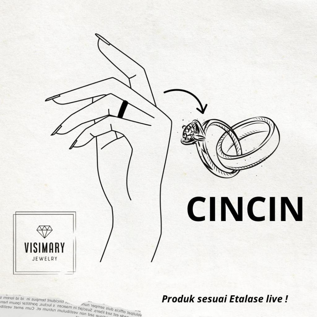 C134 Cincin Titanium Premium Wanita Lapis Emas 18 KGP