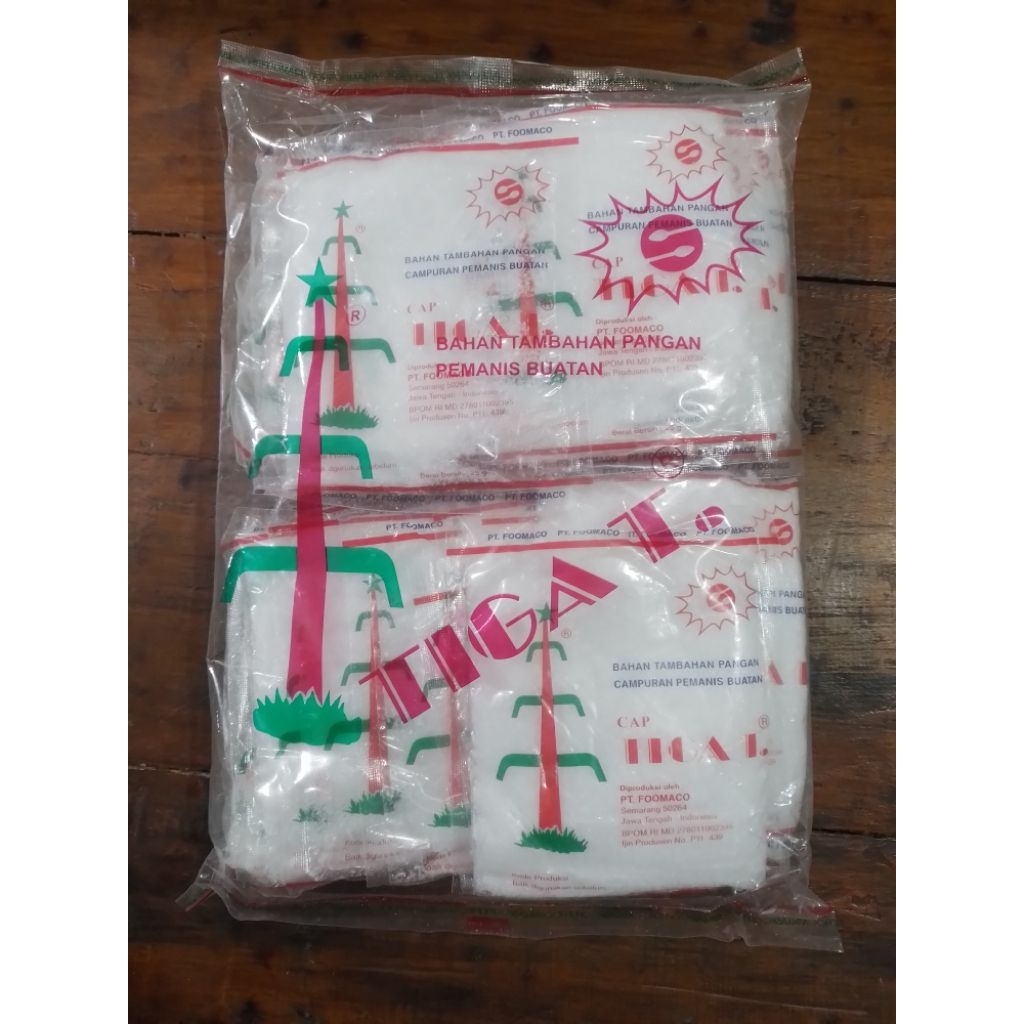 

Pemanis Cap Tiga Tebu / Sodium Tiga T 1 Pak Isi 20 Pcs
