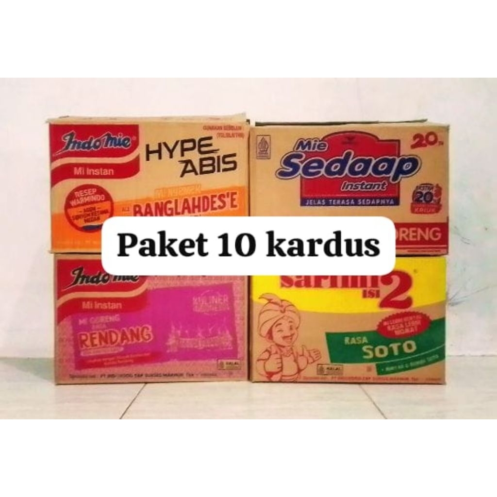 

10 pcs Kardus bekas mie instan Indomie, sarimi, mie sedap untuk tambahan packing
