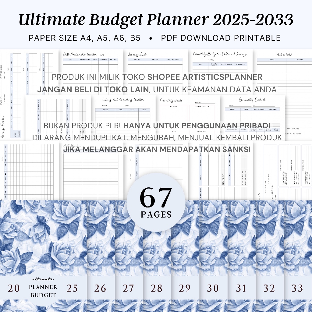 Ultimate Budget Planner | Monthly Budget Planner Printable | Financial Planner | PP01