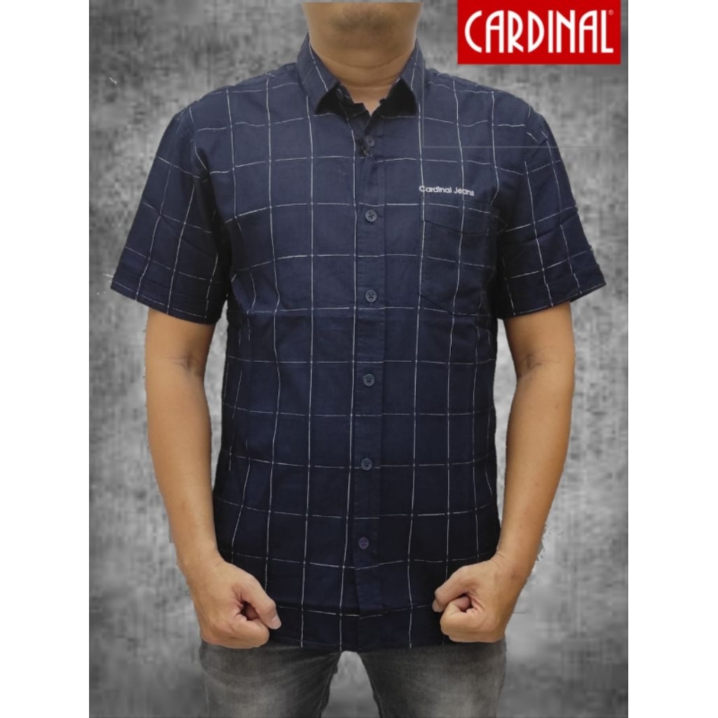 CARDINAL size M-XXL KEMEJA PENDEK CARDINAL ORIIGINAL / KEMEJA PENDEK PRIA / KEMEJA PENDEK COWOK / KE