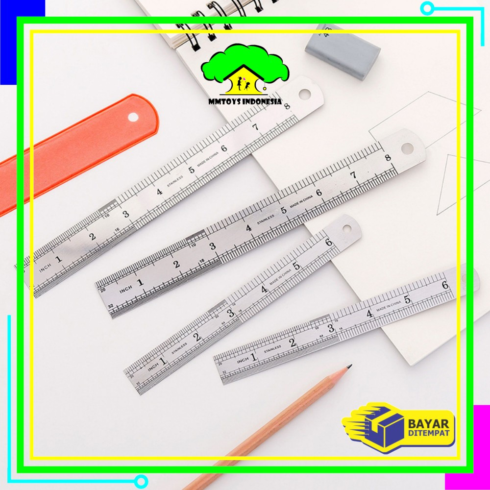 

EC MI-A107 Penggaris Besi 15CM Stainless Steel Ruler / Penggaris Serbaguna Perlengkapan Sekolah / Mistar Besi Alat Ukur Multifungsi