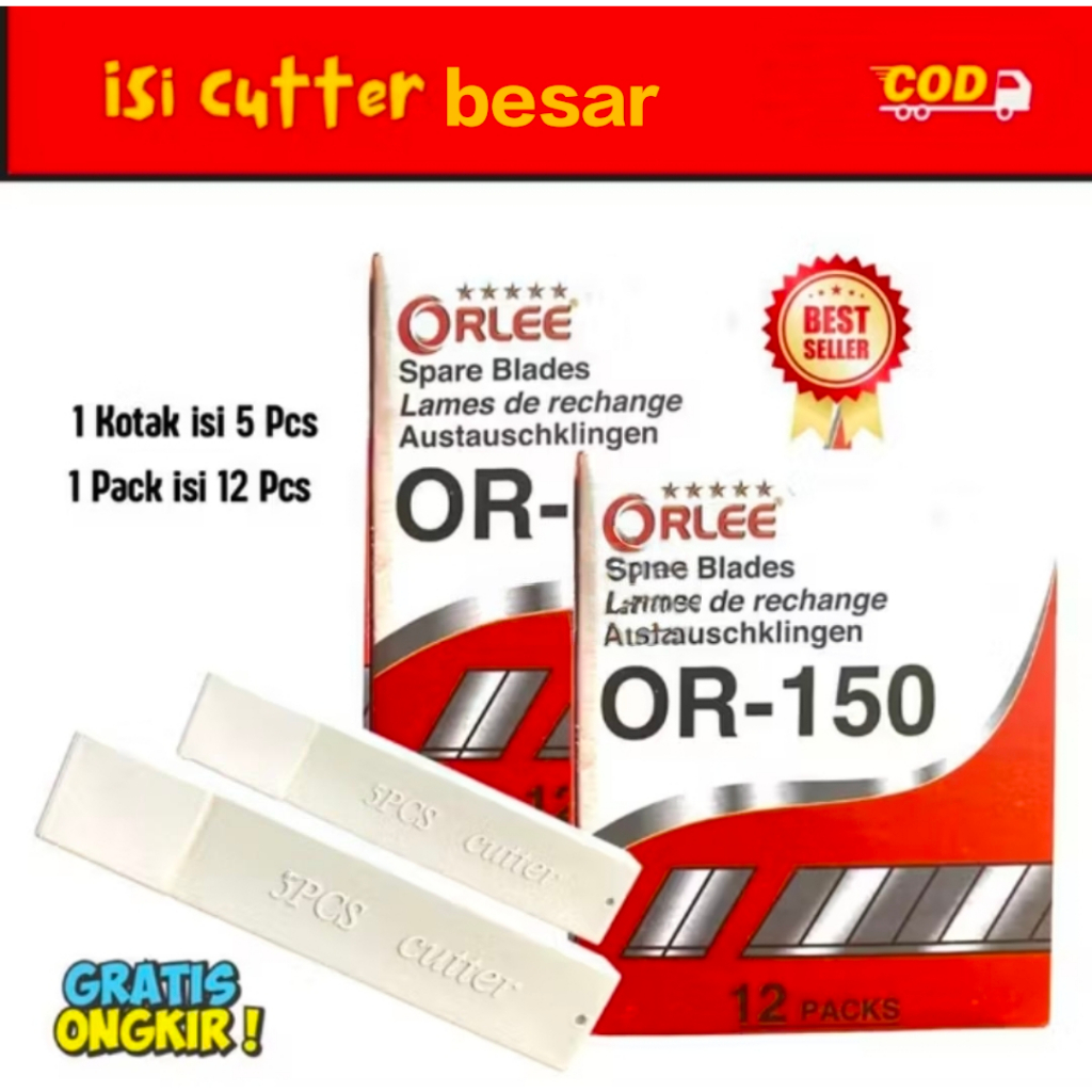 

12 Tube 60 pcs Isi Cutter / Refill Cutter Besar