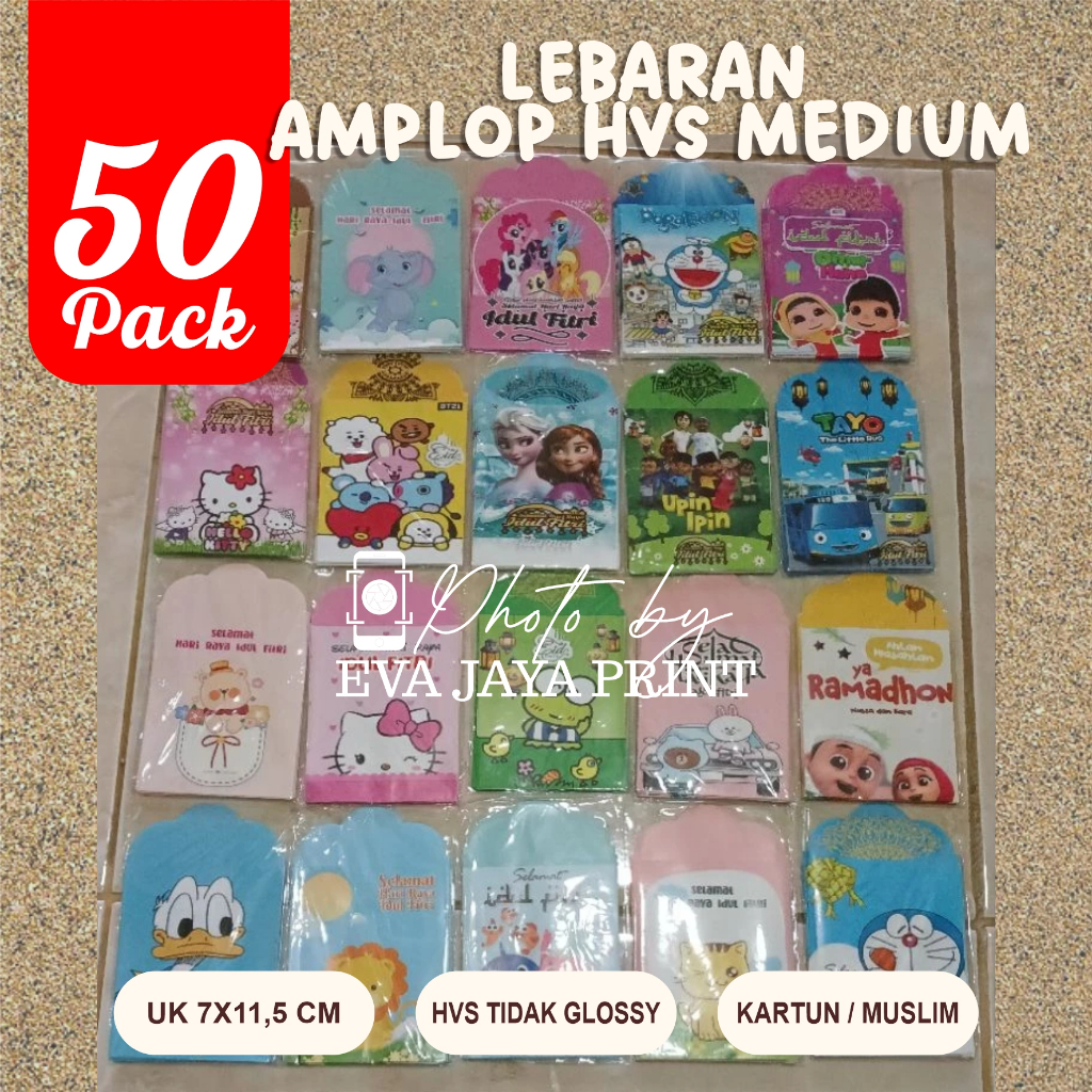 

[50Pak/500Lembar] Amplop Medium HVS Kartun Muslim Campur