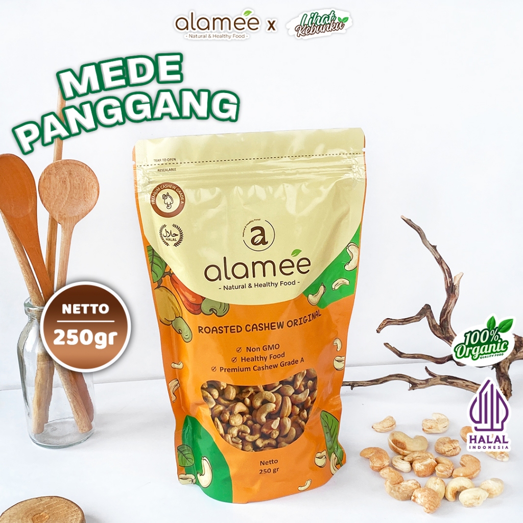 

ALAMEE Kacang Mente Panggang Mede Mete Roasted Cashew Grade A Oven Matang 250 gram LIHAT KEBUNKU