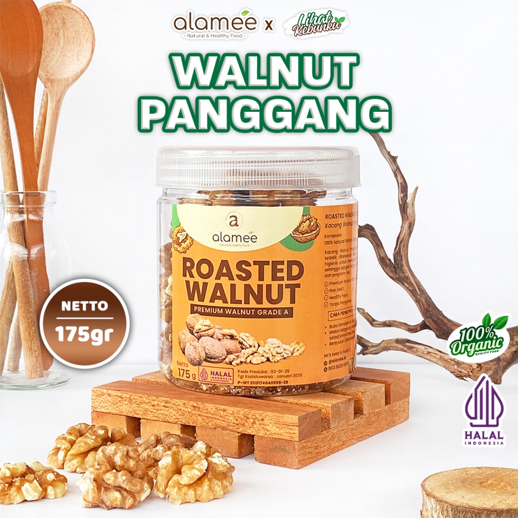 

ALAMEE Walnut Panggang Roasted Nut Kacang Otak Premium Renyah Organik 175 gram LIHAT KEBUNKU