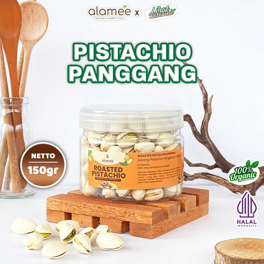 

ALAMEE Roasted Pistacio Kacang Pistachio 150gr Fustuk Panggang Organic Renyah LIHAT KEBUNKU