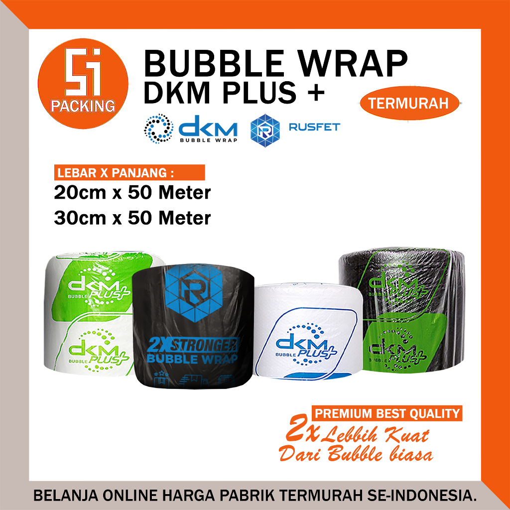 

Plastik Bubble Wrap DKM Potongan 30cm 60cm x 50m Bubblewrap Putih Bening & Hitam