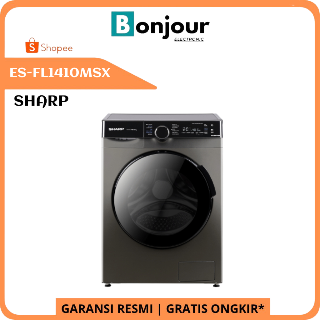 Mesin Cuci 10 Kg Front Loading Sharp ES-FL1410MSX Inverter 10 Kg Sharp ESFL1410MSX