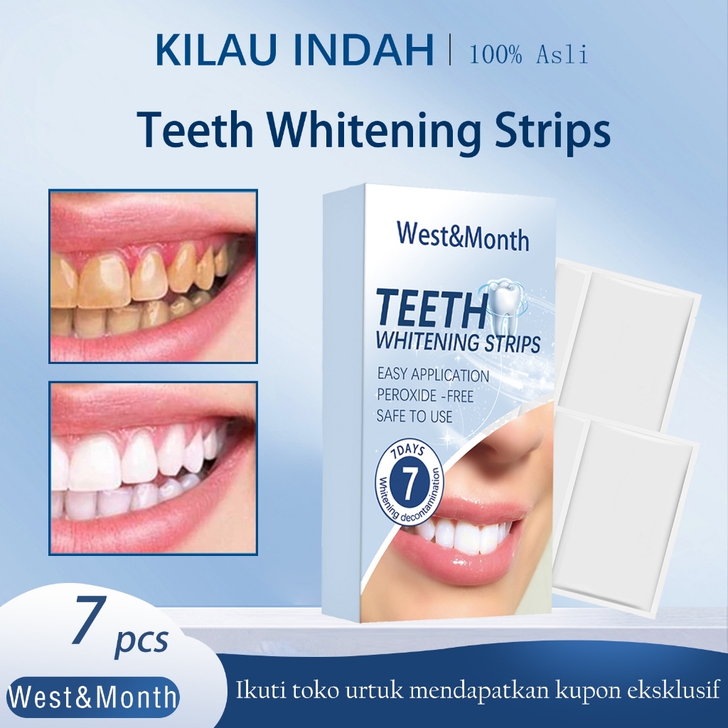 West&Month Stiker Pemutih Gigi 7 Hari 7pcs - Pemutih Gigi Whitening Strips Pemutig Gigi Strip