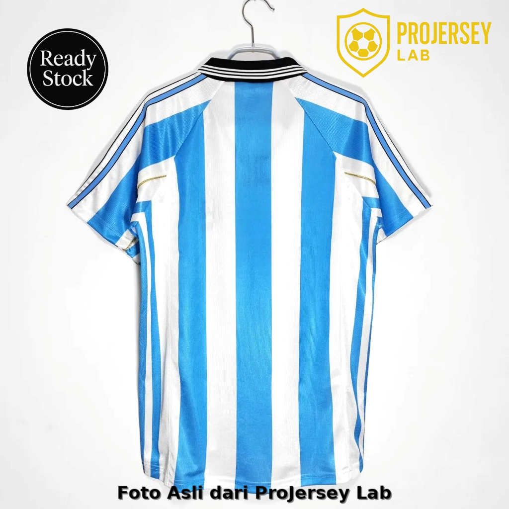 (BARU) RETRO JERSEY BOLA ARGENTINNA HOME WORLD CUP 1998
