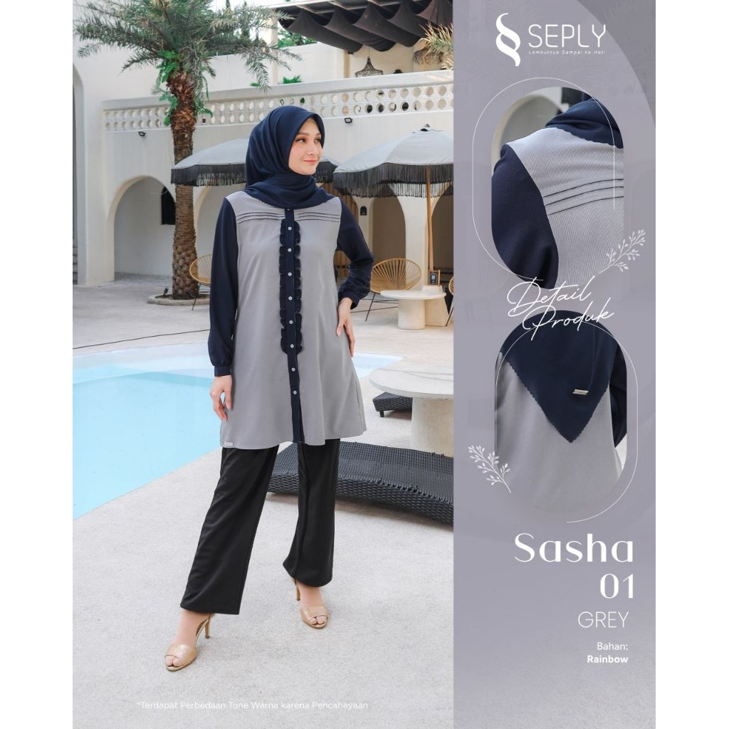 SINGLE GAMIS SEPLY TERBARU 2025 SASHA 02 - GAMIS KEKINIAN MODERDN TERMURAH