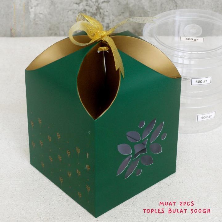 

Box Lebaran Kardus Kue Kering Hampers Idul Fitri isi 2 Toples 500 gr