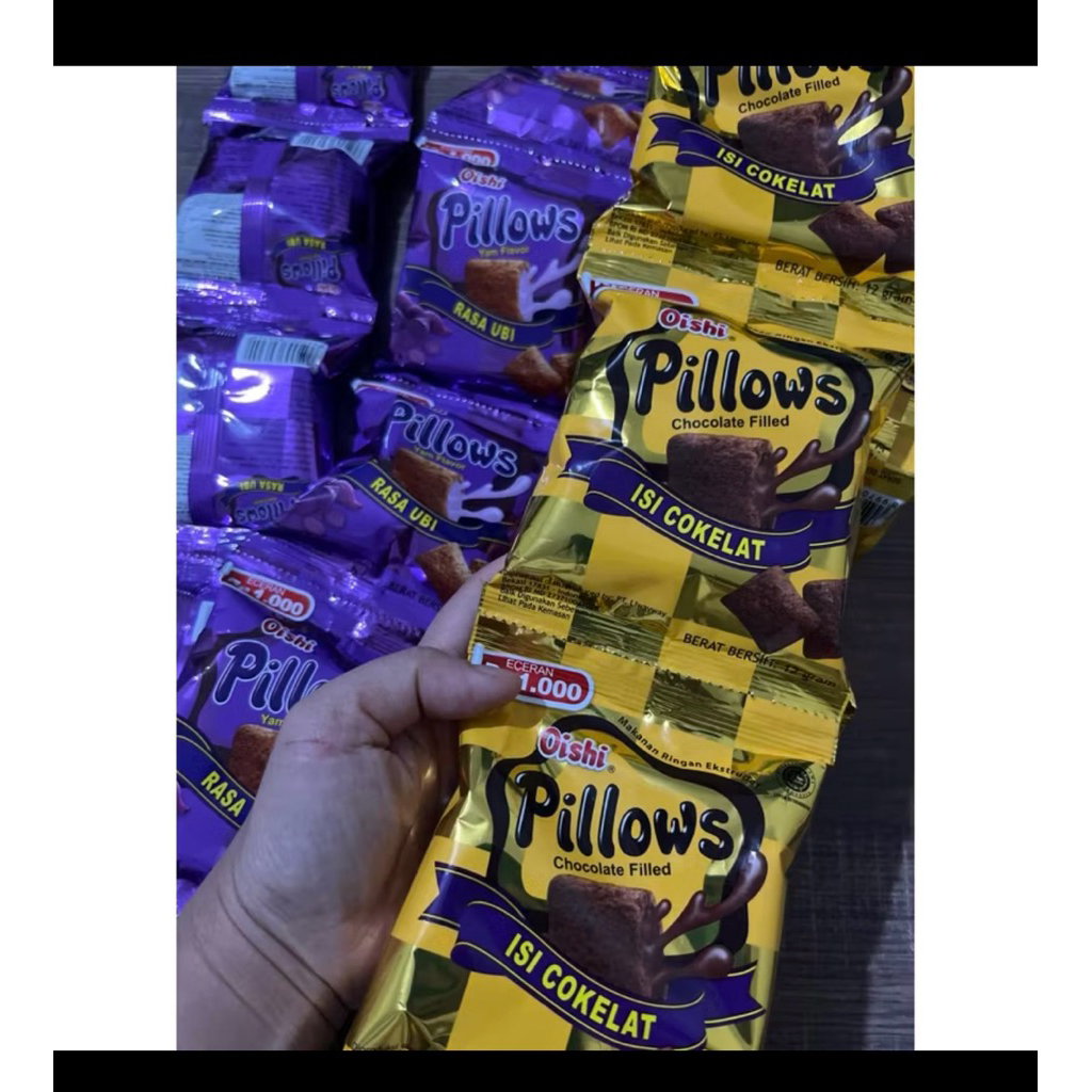 

Oishi pillow Snack cokelat dan ubi 12x10gr