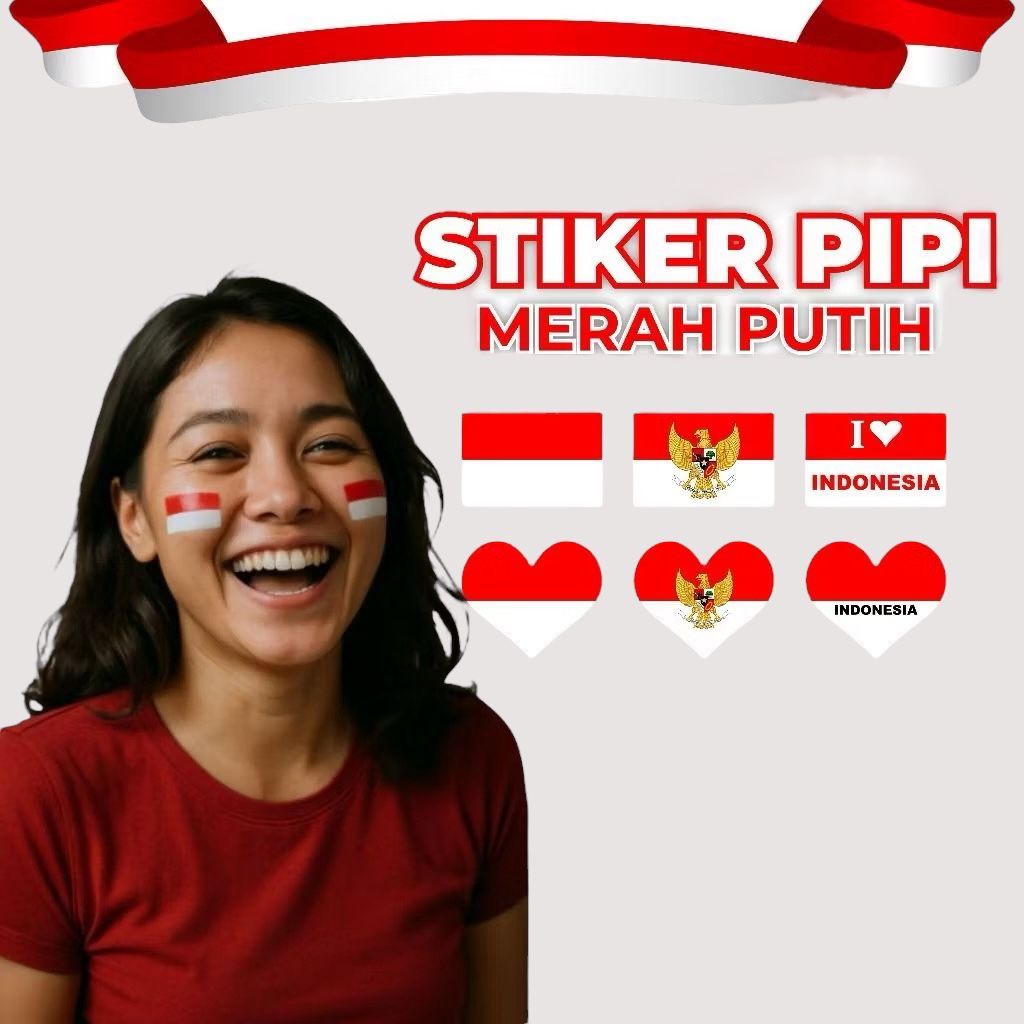 

STICKER PIPI BENDERA MERAH PUTIH TERMURAH HARGA PERBUNGKUS ISI 8PCS CAMPUR - MURAH!!!