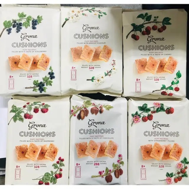 Biskuit Impor Grona Ukraine Cracker Classic, Onion, Cushions Puff Chocolate, Strawberry, Raspberry, 