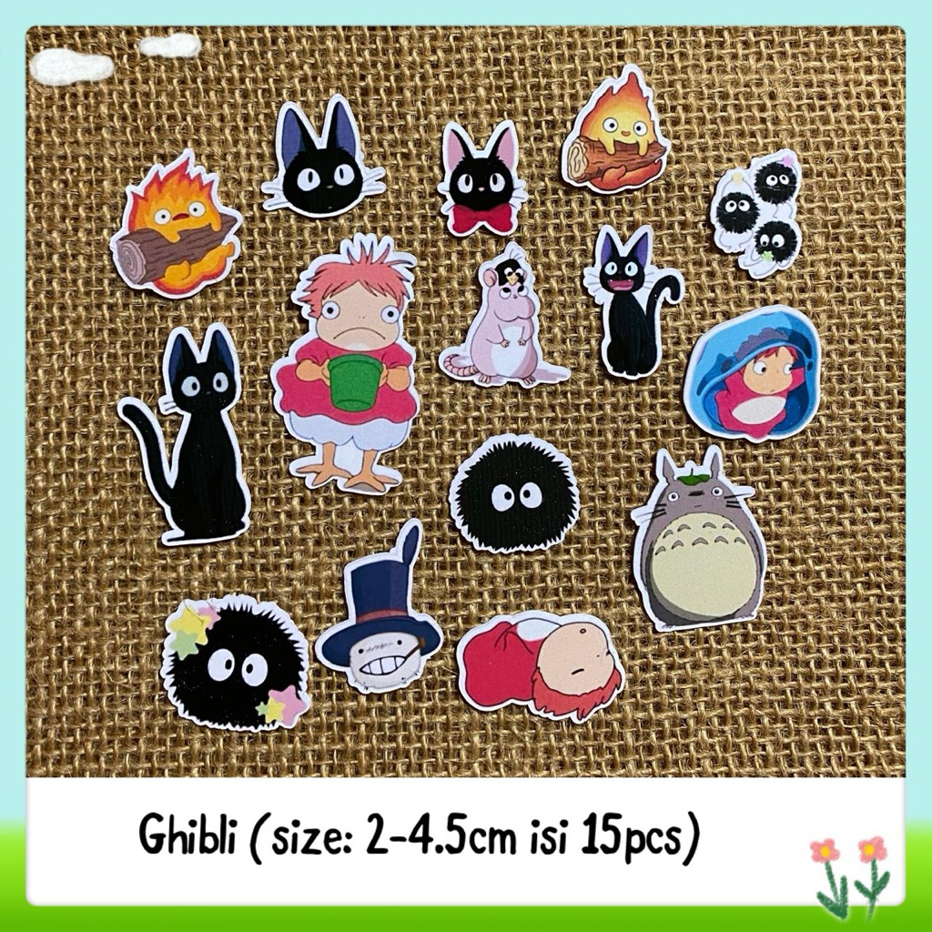 

15pcs sticker tempelan glossy ghibli ponyo