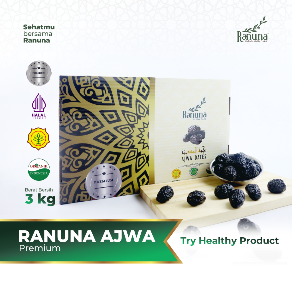 

Ranuna - Kurma Ajwa 3 Kg Premium Organic / Kurma Original / Best Seller