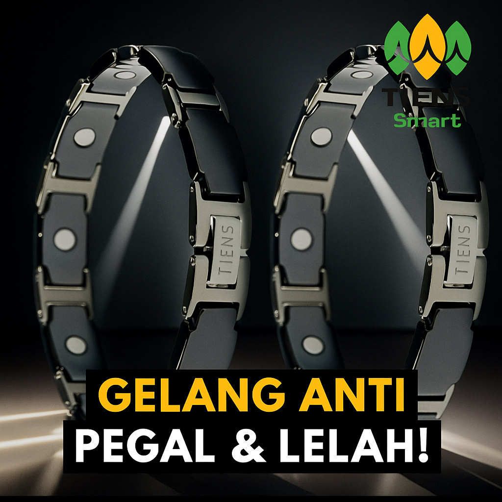 Gelang Terapi Kesehatan TIENS Bio Energi Magnetik – Titanium Stylish & Elegan- 1 set isi 2 pc