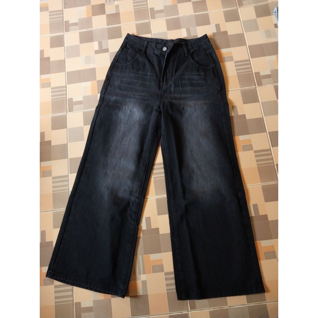 Preloved Celana jeans Baggy Gombrong Wishker Celana jeans Unisex Korean Style