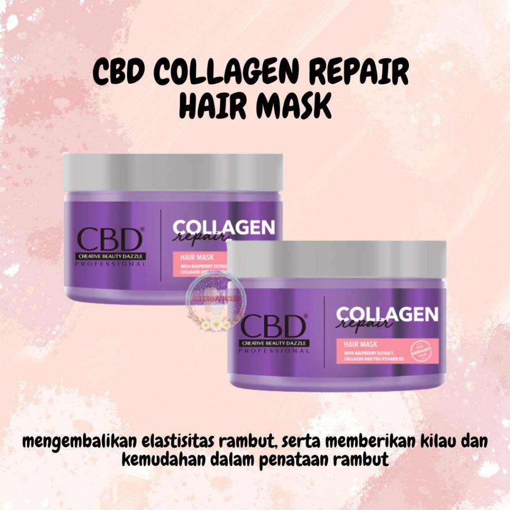 CBD Collagen Repair Hair Mask Perawatan Rambut Rusak Akibat Smoothing & Mengatasi rambut Bercabang