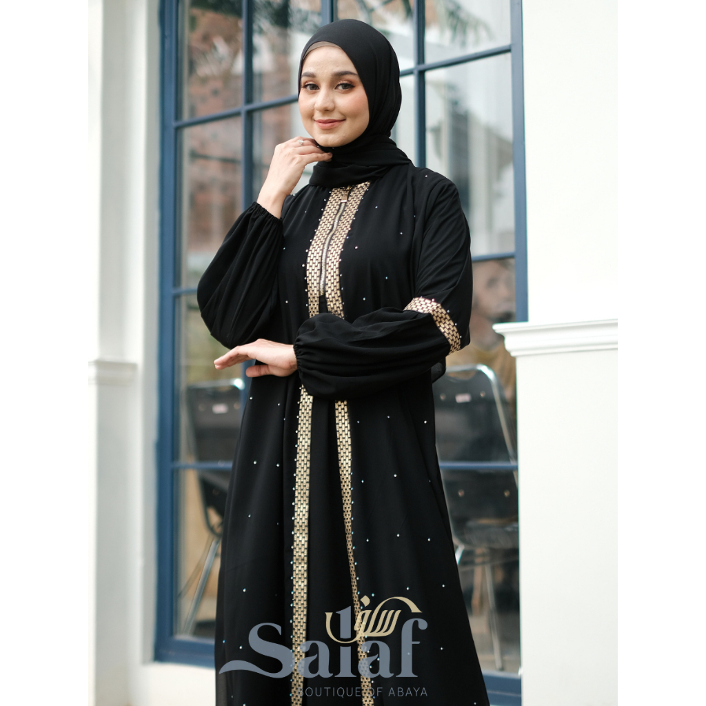 Gamis Hitam Abaya Turkey Syari Simpel