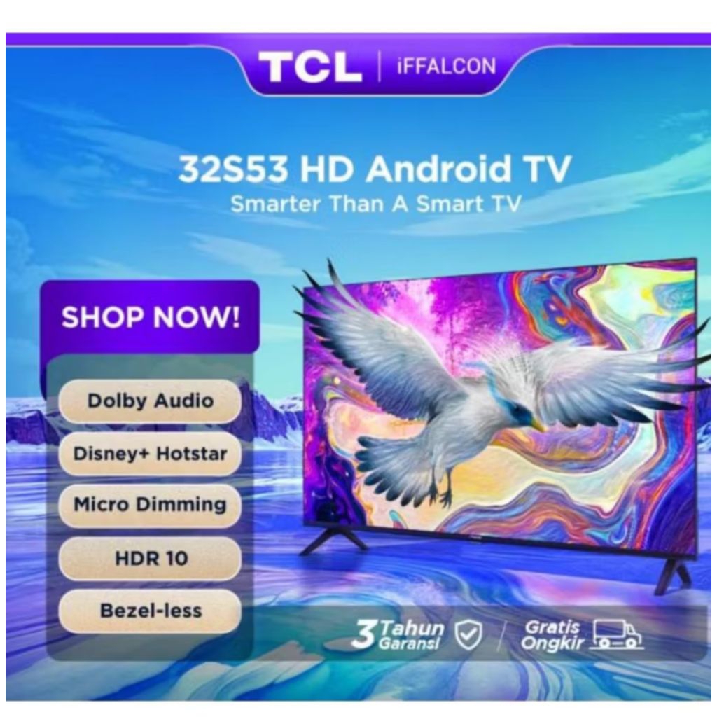 TV TCL iFFALCON 32 INCH ANDROID TV 32S53/ PROMO