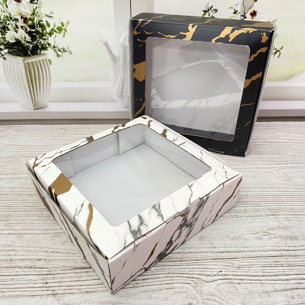 

Box Mika Kardus Marble Hitam Dan Putih Kotak Kue Kardus Bisa COD