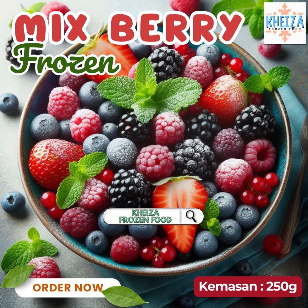 

MIX BERRY Buah Beri Beku Stroberi Rasberi Blueberry Blackberry Smoothies Juice - Kheiza