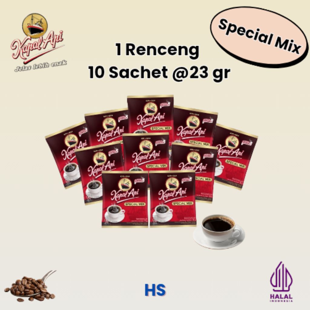 

Kopi Apal Api Special Mix Renceng @23gr Kemasan 10 Sachet Instan Ekonomis Murah Halal