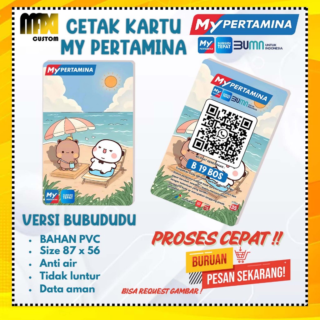 

KARTU BARCODE PERTAMINA / KARTU MYPERTAMINA BARCODE (BAHAN PVC) / CETAK KARTU MY PERTAMINA (VERSI BUBUDUDU)