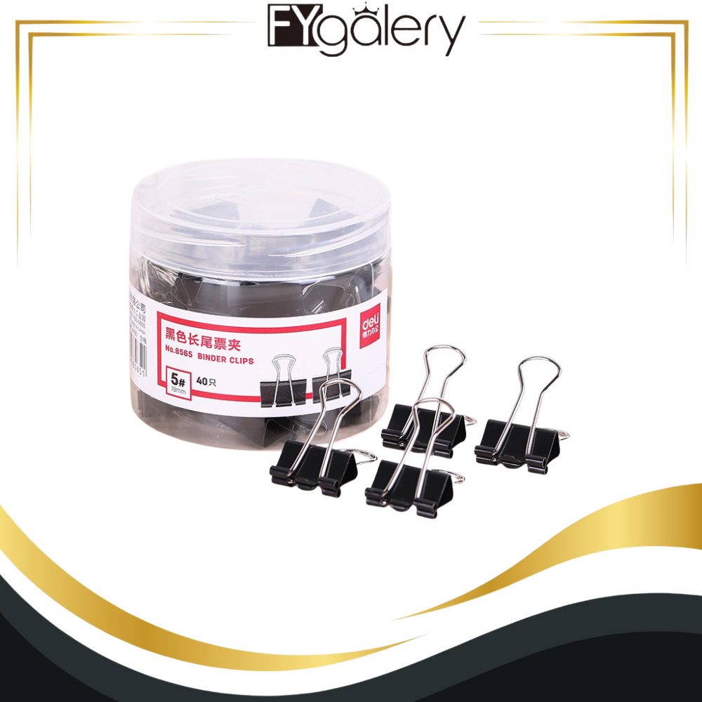 

FYgalery DELI046 Klip Binder / Binder Clip - Hitam&Black 24/Tube 32mm E8563A Y1685