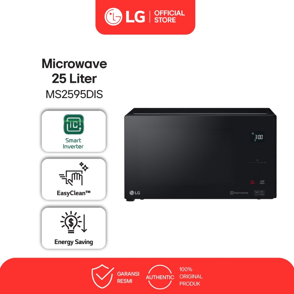 LG NeoChef Microwave Solo 25L - EasyClean - Smart Diagnosis - Smart Inverter - MS2595DIS