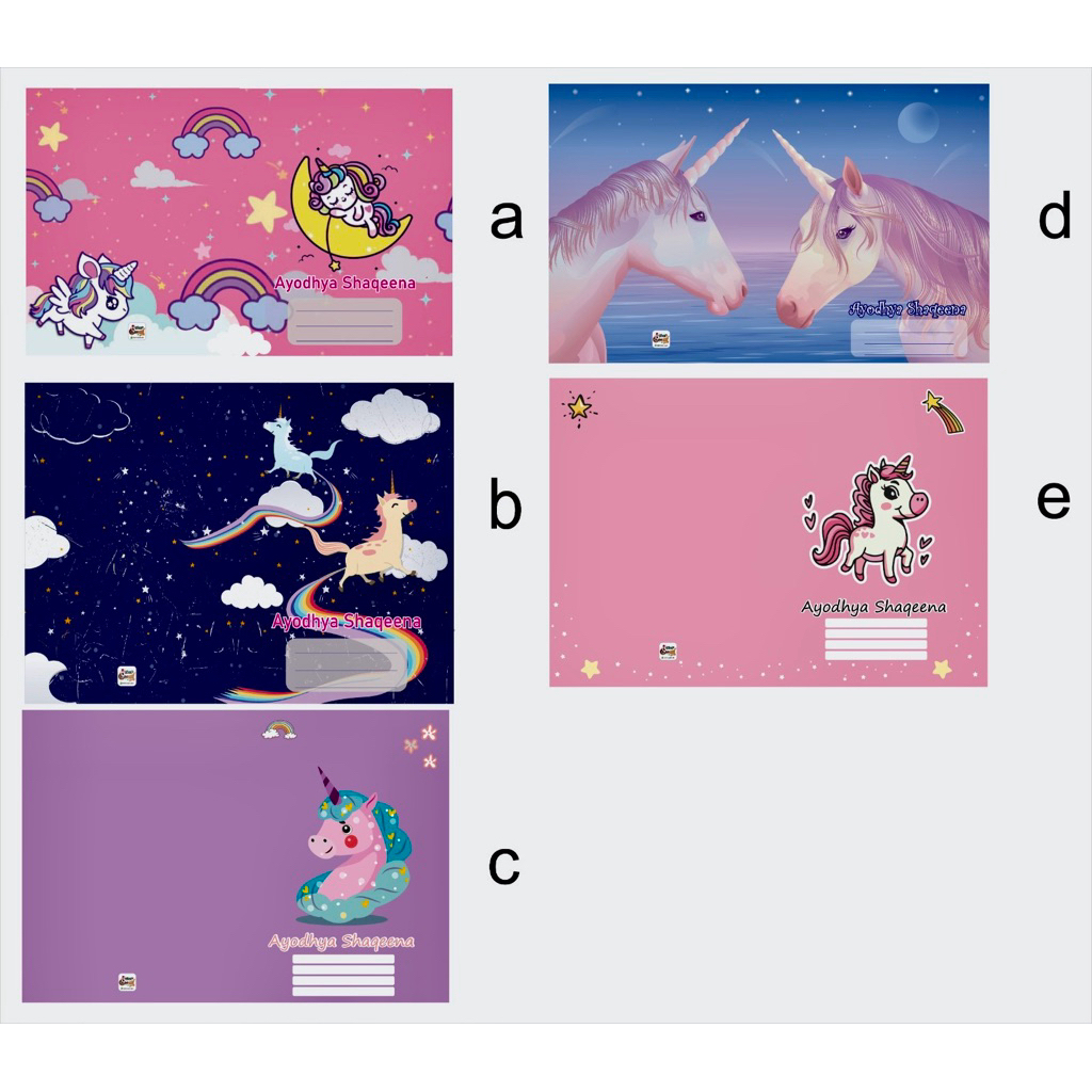 

Buku Tulis Custom Karakter Unicorn